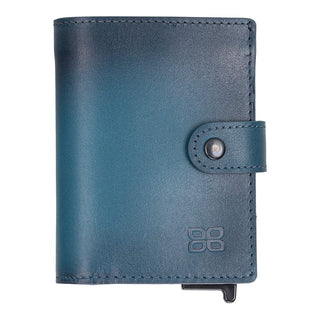 Bouletta Cüzdanlar ve Para Klipsleri Mavi AirTag Palermo Deri Cüzdan Mekanizmalı Kartlık Premium Koruma
