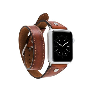 Bouletta Kol Saati Kayışları Apple Watch Deri Kayış – Leeds Tam Tur İnce Gümüş rengi Boncuklu
