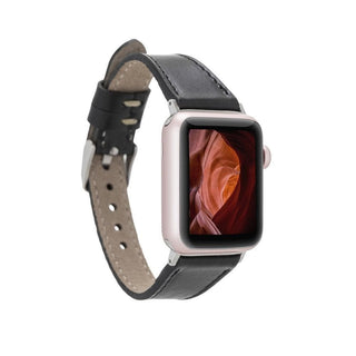 Bouletta Kol Saati Kayışları Rustic Black Apple Watch Deri Kayış – Ripon Klasik İnce