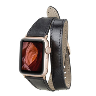 Bouletta Kol Saati Kayışları Siyah Apple Watch Deri Kayış – Slim Leeds Tam Tur