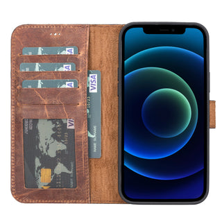 Magic iPhone 12 / 12 Pro Detachable Leather Wallet Case