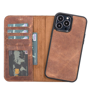 Magic iPhone 12 / 12 Pro Detachable Leather Wallet Case