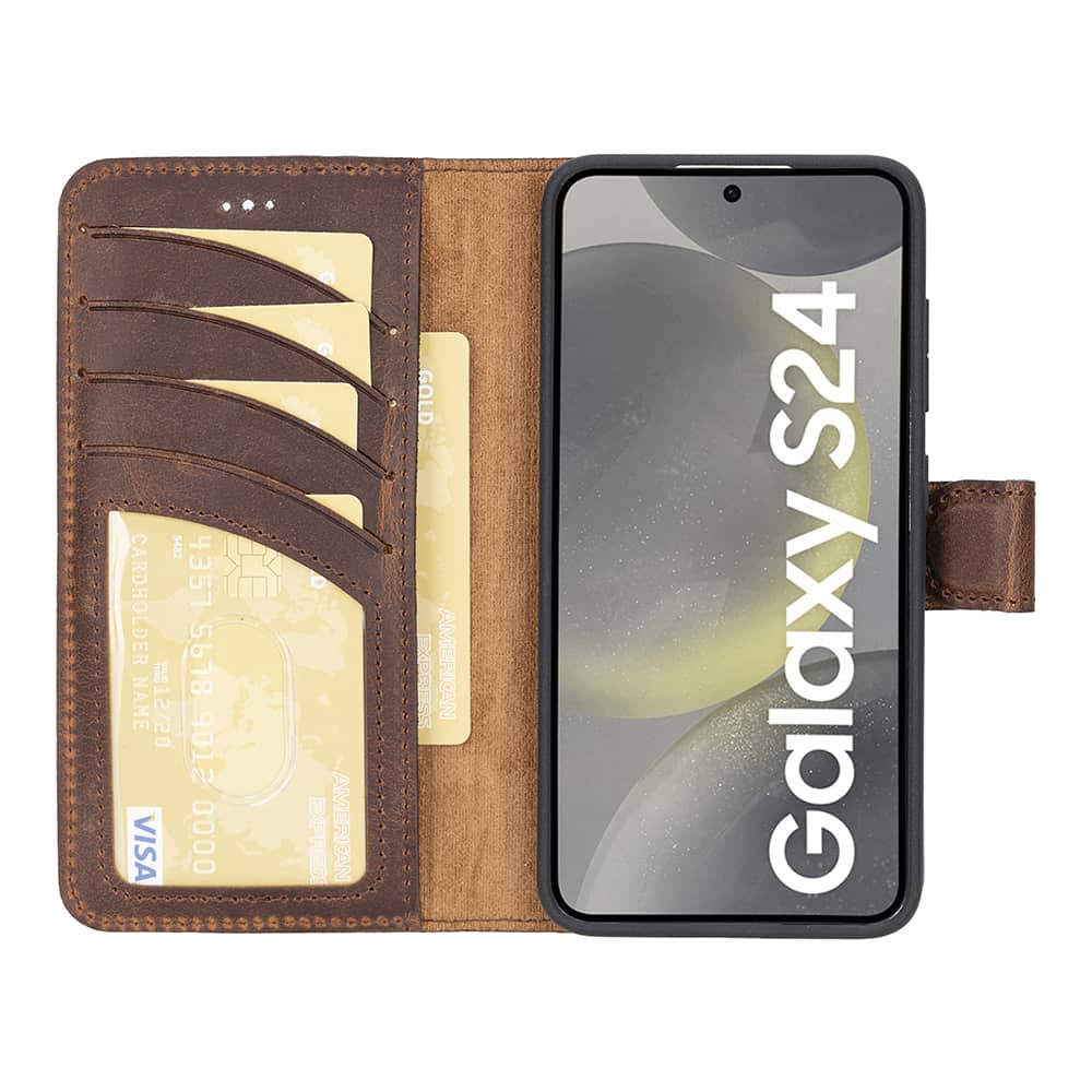 Samsung Galaxy S24 Serisi Cüzdanlı Çıkarılabilir Deri Kılıf