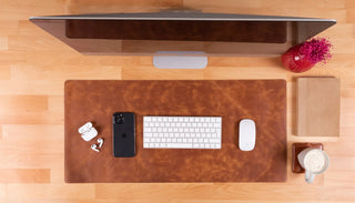 Natural Leather Desk Mat Medium