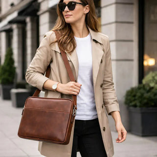 Leeds Slim Leather Laptop / Tablet Sleeve