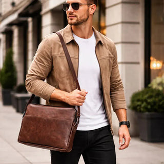 Leeds Slim Leather Laptop / Tablet Sleeve