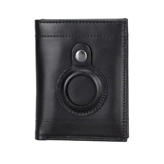 Bouletta Men Wallet Black Airmaka Leather Card Holder With Airtag Slot Premium Koruma