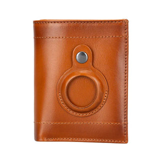 Bouletta Men Wallet Tan Airmaka Leather Card Holder With Airtag Slot Premium Koruma