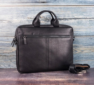 Bouletta Laptop Briefcase Black Apollo Leather Business Briefcase / Laptop Case 14" Premium Koruma