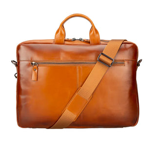 Bouletta Laptop Briefcase Tan Apollo Leather Business Briefcase / Laptop Case 16" Premium Koruma
