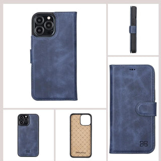 Bouletta Cep Telefonu Kılıfları Apple iPhone 13 Pro Serisi Cüzdanlı Çıkarılabilir Deri Kılıf Premium Koruma