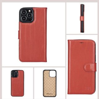 Bouletta Cep Telefonu Kılıfları Apple iPhone 13 Pro Serisi Cüzdanlı Çıkarılabilir Deri Kılıf Premium Koruma