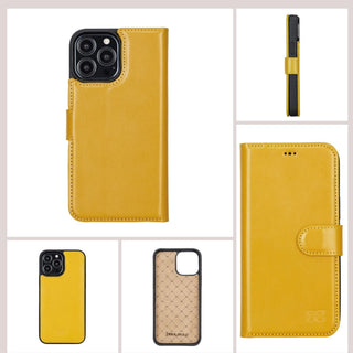 Bouletta Cep Telefonu Kılıfları Apple iPhone 13 Pro Serisi Cüzdanlı Çıkarılabilir Deri Kılıf Premium Koruma