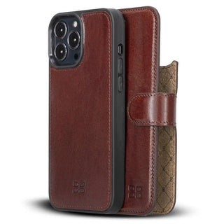 Bouletta Cep Telefonu Kılıfları iPhone 13 Pro / Bordo Apple iPhone 13 Pro Serisi Cüzdanlı Çıkarılabilir Deri Kılıf Premium Koruma