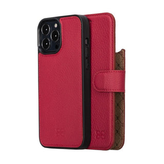Bouletta Cep Telefonu Kılıfları iPhone 13 Pro / Kızıl Apple iPhone 13 Pro Serisi Cüzdanlı Çıkarılabilir Deri Kılıf Premium Koruma