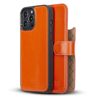 Bouletta Cep Telefonu Kılıfları iPhone 13 Pro / Turuncu Apple iPhone 13 Pro Serisi Cüzdanlı Çıkarılabilir Deri Kılıf Premium Koruma