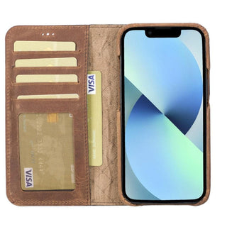 Bouletta Cep Telefonu Kılıfları Apple iPhone 13 Serisi Cüzdanlı Çıkarılabilir Tam Kaplama Deri Kılıf Premium Koruma