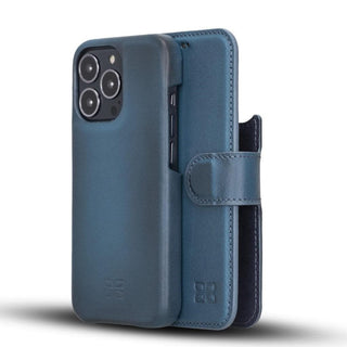 Bouletta Cep Telefonu Kılıfları iPhone 13 Pro / Mavi Apple iPhone 13 Serisi Cüzdanlı Çıkarılabilir Tam Kaplama Deri Kılıf Premium Koruma