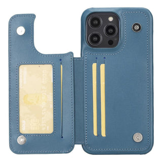 Bouletta Cep Telefonu Kılıfları iPhone 14 Plus / Gölgeli Mavi Apple iPhone 14 Serisi Kartlıklı Açılır Kapaklı Deri Arka Kılıf Premium Koruma