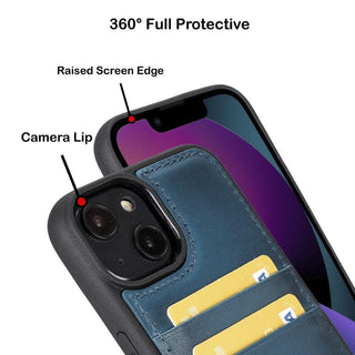 Bouletta Cep Telefonu Kılıfları Apple iPhone 14 Serisi Kartlıklı Deri Arka Kapak Premium Koruma