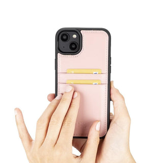 Bouletta Cep Telefonu Kılıfları Apple iPhone 14 Serisi Kartlıklı Deri Arka Kapak Premium Koruma