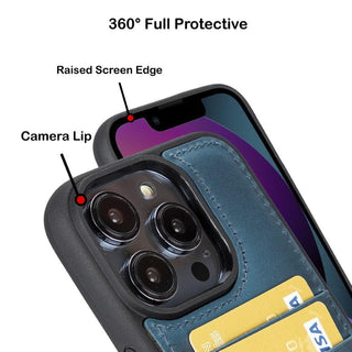 Bouletta Cep Telefonu Kılıfları Apple iPhone 14 Serisi Kartlıklı Deri Arka Kapak Premium Koruma