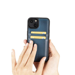 Bouletta Cep Telefonu Kılıfları Apple iPhone 14 Serisi Kartlıklı Deri Arka Kapak Premium Koruma