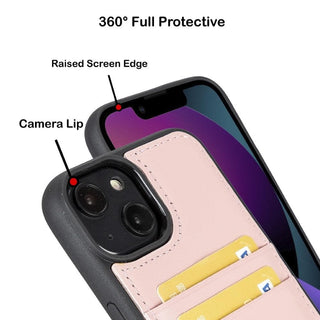 Bouletta Cep Telefonu Kılıfları Apple iPhone 15 Serisi Kartlıklı Deri Arka Kapak Premium Koruma