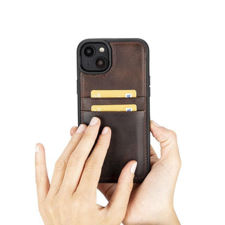 Bouletta Cep Telefonu Kılıfları Apple iPhone 15 Serisi Kartlıklı Deri Arka Kapak Premium Koruma