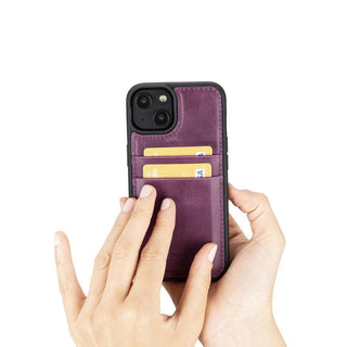 Bouletta Cep Telefonu Kılıfları Apple iPhone 15 Serisi Kartlıklı Deri Arka Kapak Premium Koruma