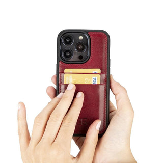 Bouletta Cep Telefonu Kılıfları Apple iPhone 15 Serisi Kartlıklı Deri Arka Kapak Premium Koruma