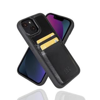 Bouletta Cep Telefonu Kılıfları iPhone 15 / Siyah Apple iPhone 15 Serisi Kartlıklı Deri Arka Kapak Premium Koruma