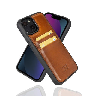 Bouletta Cep Telefonu Kılıfları iPhone 15 / Taba Apple iPhone 15 Serisi Kartlıklı Deri Arka Kapak Premium Koruma