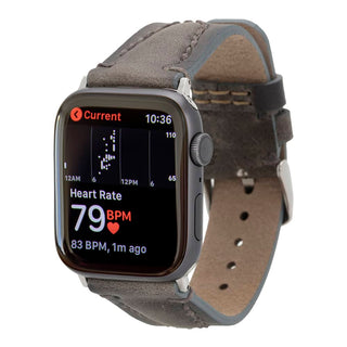 Bouletta Kol Saati Kayışları Gri Apple Watch Deri Kayış – Avila Premium Koruma