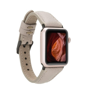 Bouletta Kol Saati Kayışları Krem Apple Watch Deri Kayış – Bradford Klasik İnce Premium Koruma