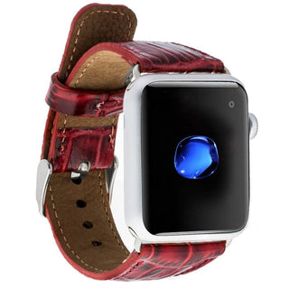 Bouletta Kol Saati Kayışları Kırmızı Apple Watch Deri Kayış – Cardiff Klasik Premium Koruma
