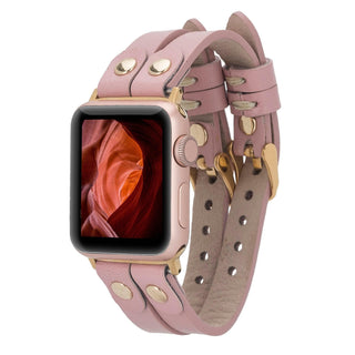 Bouletta Kol Saati Kayışları Apple Watch Deri Kayış – Durham Ely Gold Boncuklu Premium Koruma