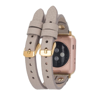 Bouletta Kol Saati Kayışları Apple Watch Deri Kayış – Durham Ely Gold Boncuklu Premium Koruma