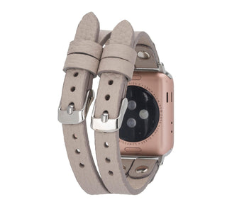 Bouletta Kol Saati Kayışları Apple Watch Deri Kayış – Durham Ely Gold Boncuklu Premium Koruma