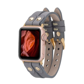 Bouletta Kol Saati Kayışları Apple Watch Deri Kayış – Durham Ely Gold Boncuklu Premium Koruma