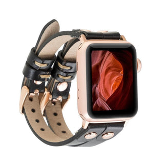 Bouletta Kol Saati Kayışları Apple Watch Deri Kayış – Durham Ely Gold Boncuklu Premium Koruma