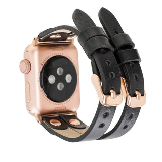 Bouletta Kol Saati Kayışları Apple Watch Deri Kayış – Durham Ely Gold Boncuklu Premium Koruma