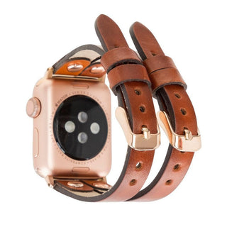 Bouletta Kol Saati Kayışları Apple Watch Deri Kayış – Durham Ely Gold Boncuklu Premium Koruma