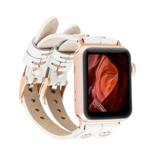 Bouletta Kol Saati Kayışları Apple Watch Deri Kayış – Durham Ely Gold Boncuklu Premium Koruma