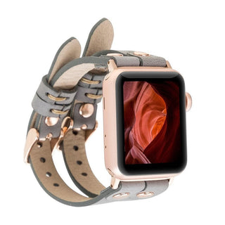 Bouletta Kol Saati Kayışları Apple Watch Deri Kayış – Durham Ely Gold Boncuklu Premium Koruma