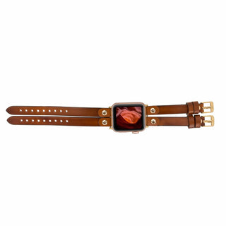 Bouletta Kol Saati Kayışları Apple Watch Deri Kayış – Durham Ely Gold Boncuklu Premium Koruma
