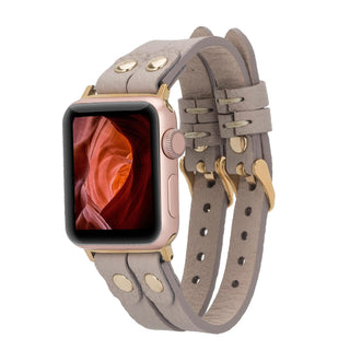 Bouletta Kol Saati Kayışları Apple Watch Deri Kayış – Durham Ely Gold Boncuklu Premium Koruma