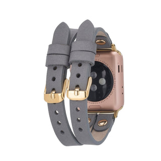 Bouletta Kol Saati Kayışları Apple Watch Deri Kayış – Durham Ely Gold Boncuklu Premium Koruma