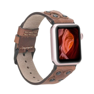 Bouletta Kol Saati Kayışları Koyu Kahve-Siyah Trok Apple Watch Deri Kayış – Glasgow Cross Premium Koruma