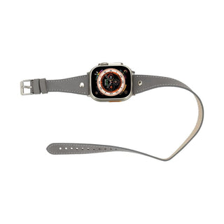 Bouletta Kol Saati Kayışları Apple Watch Deri Kayış – Leeds Tam Tur İnce Gümüş rengi Boncuklu Premium Koruma